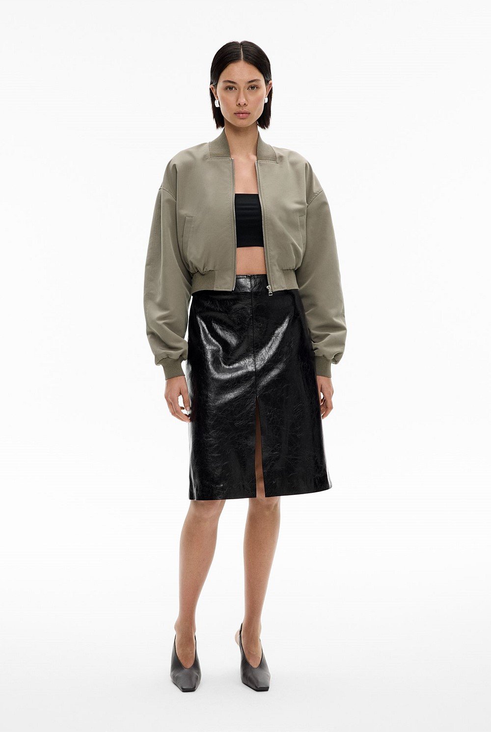 Cropped Bomber Jacket