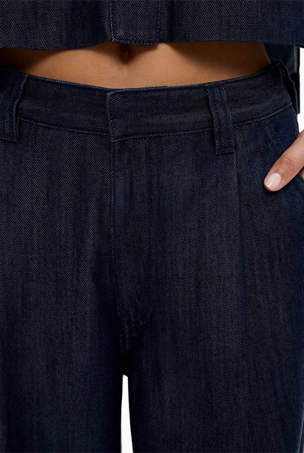 Pleated Denim Pant