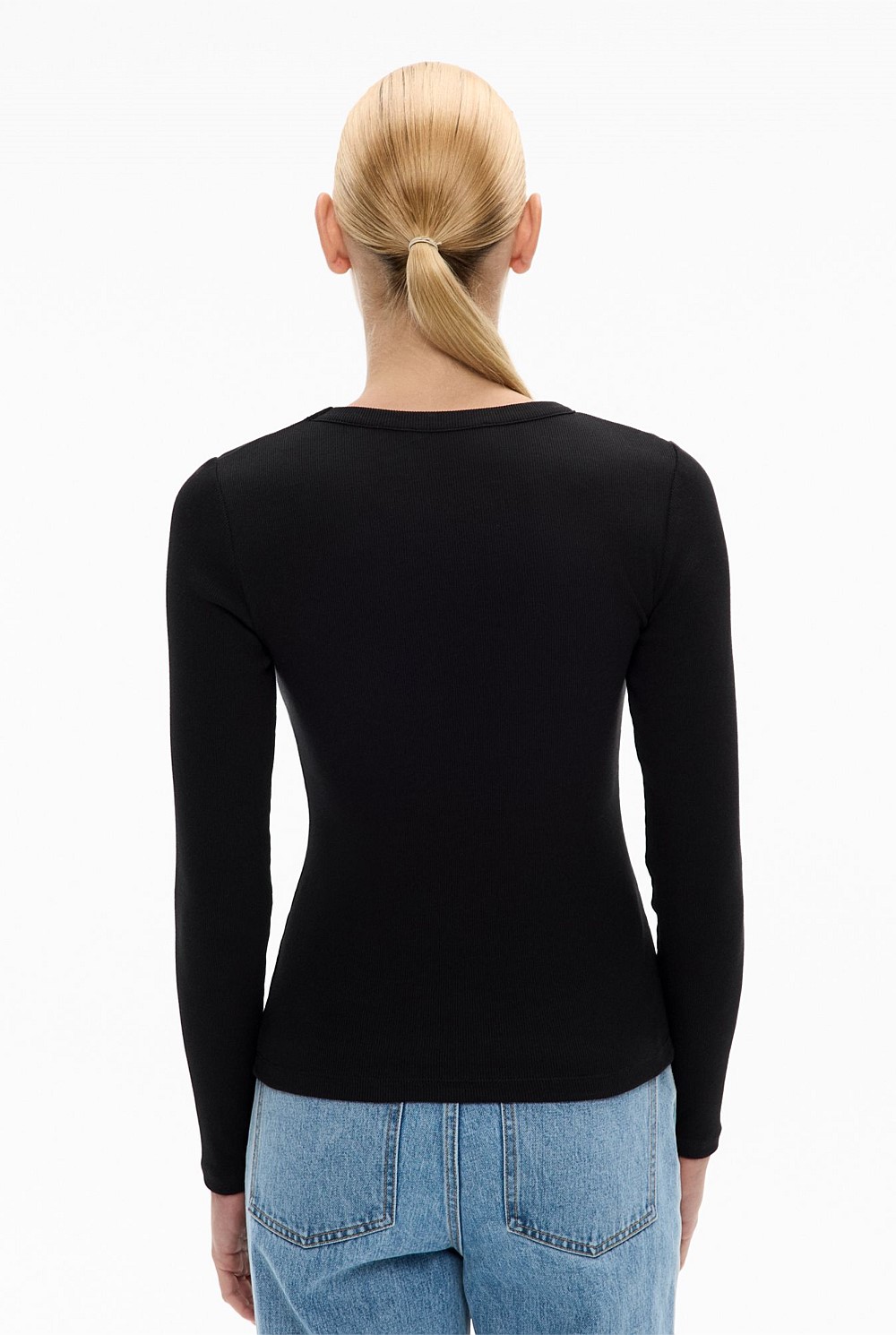 Crew Rib Long Sleeve Top