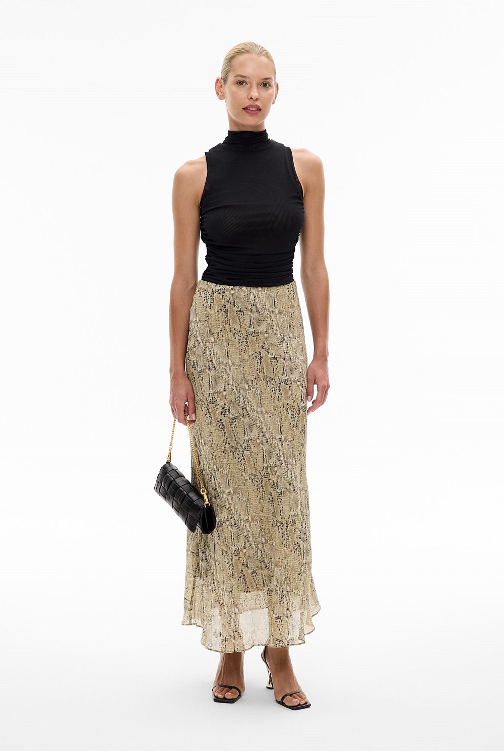 Snake Print Maxi Skirt