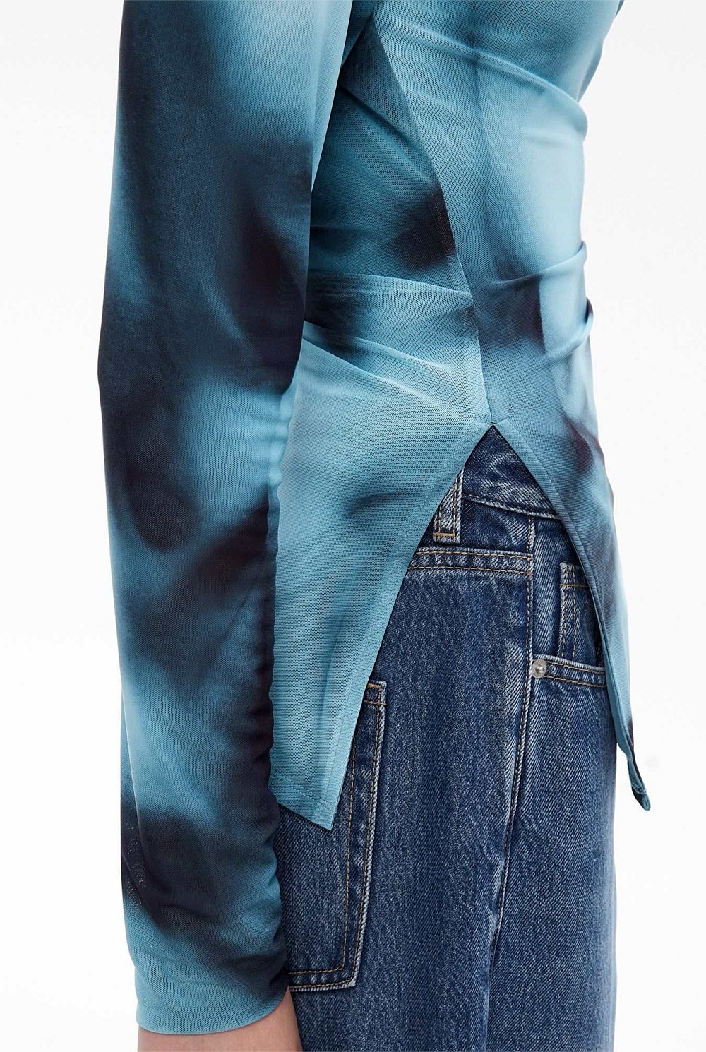 Mesh Mock Neck Top