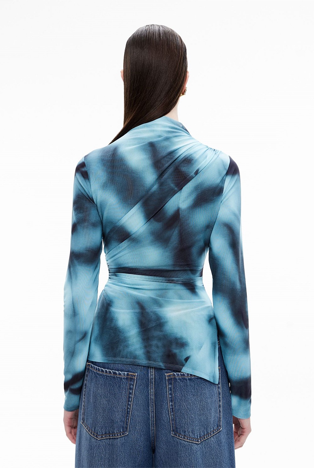 Mesh Mock Neck Top
