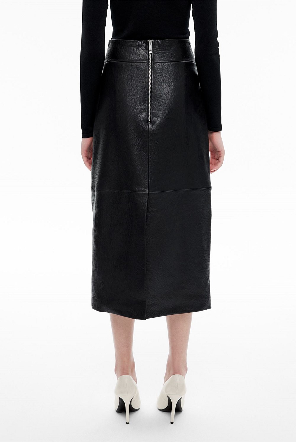 Leather Midi Skirt