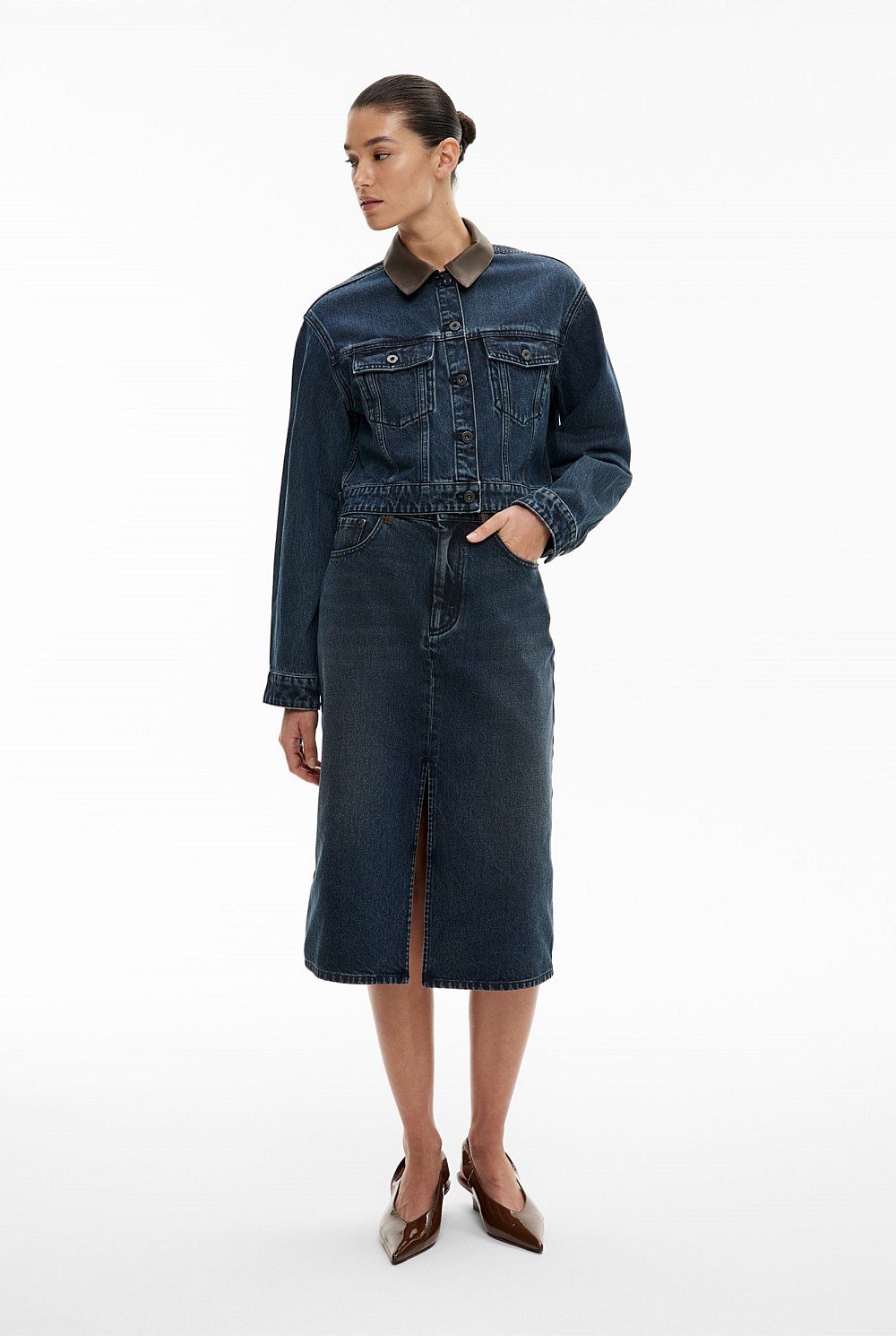 Denim Midi Skirt