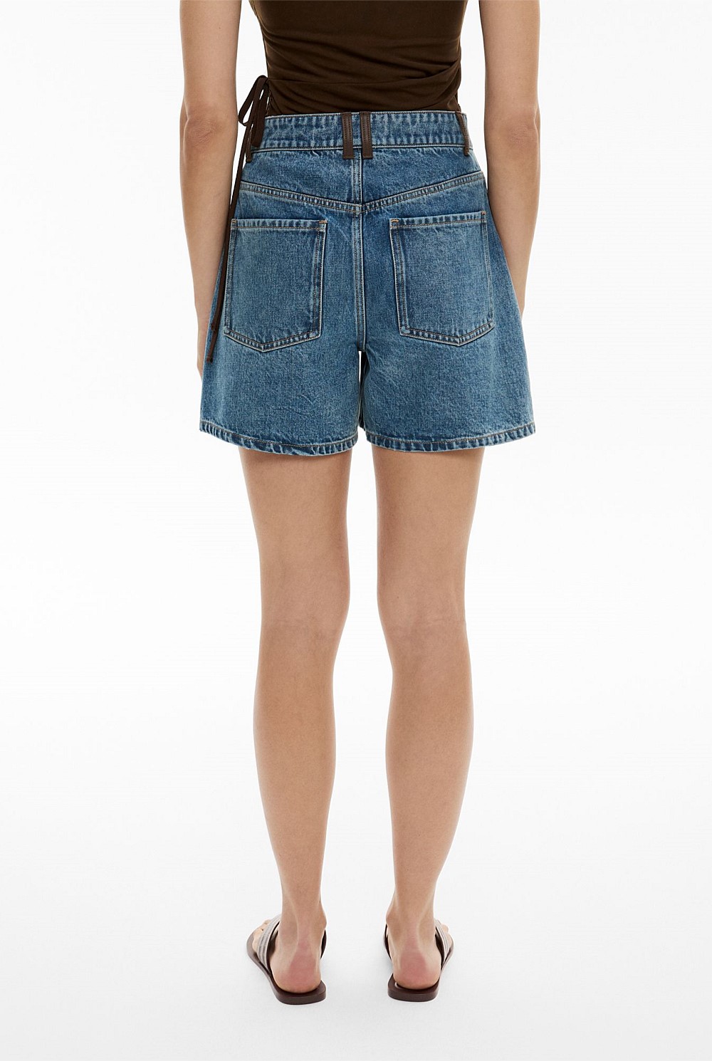 Contrast Denim Shorts