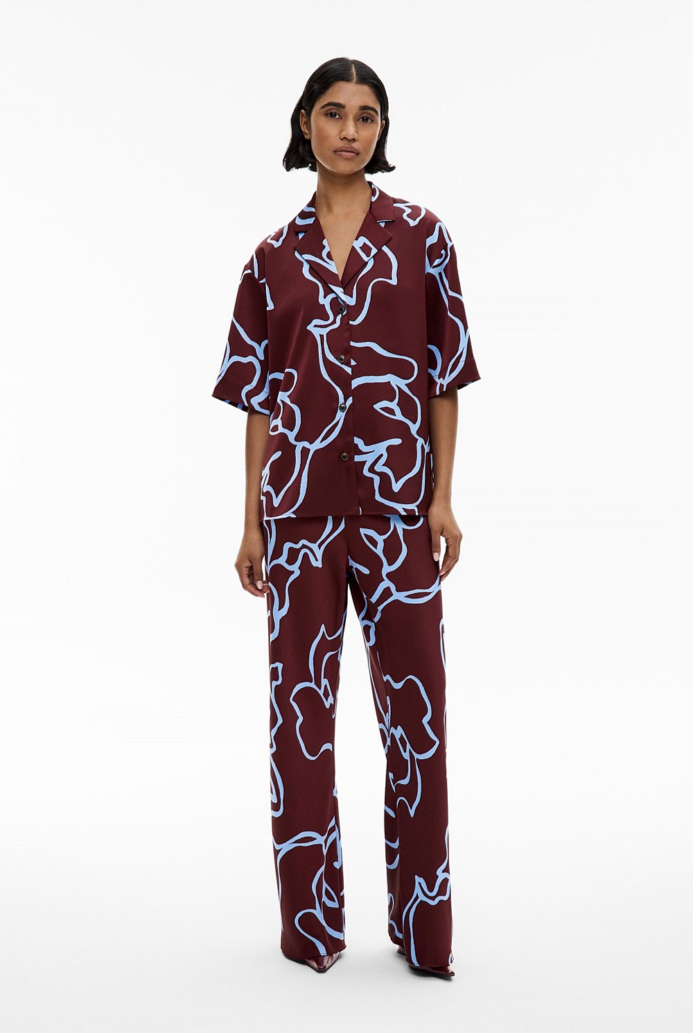 Short Sleeve Satin Shirt