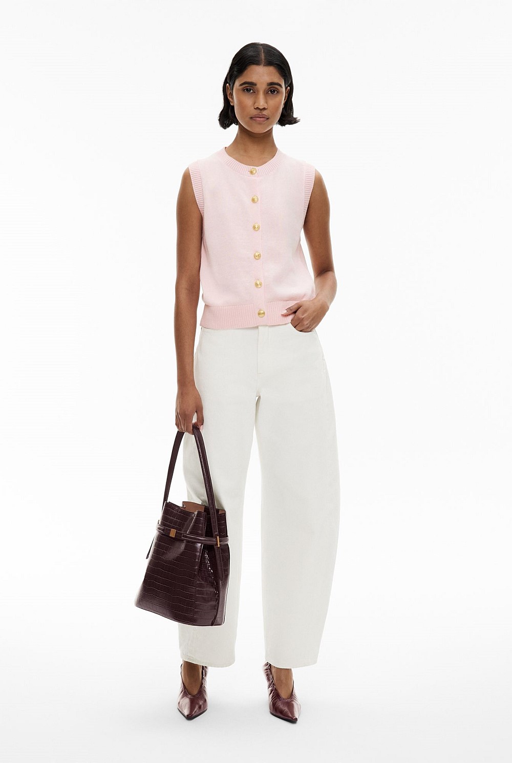 Knit Button Tank Top