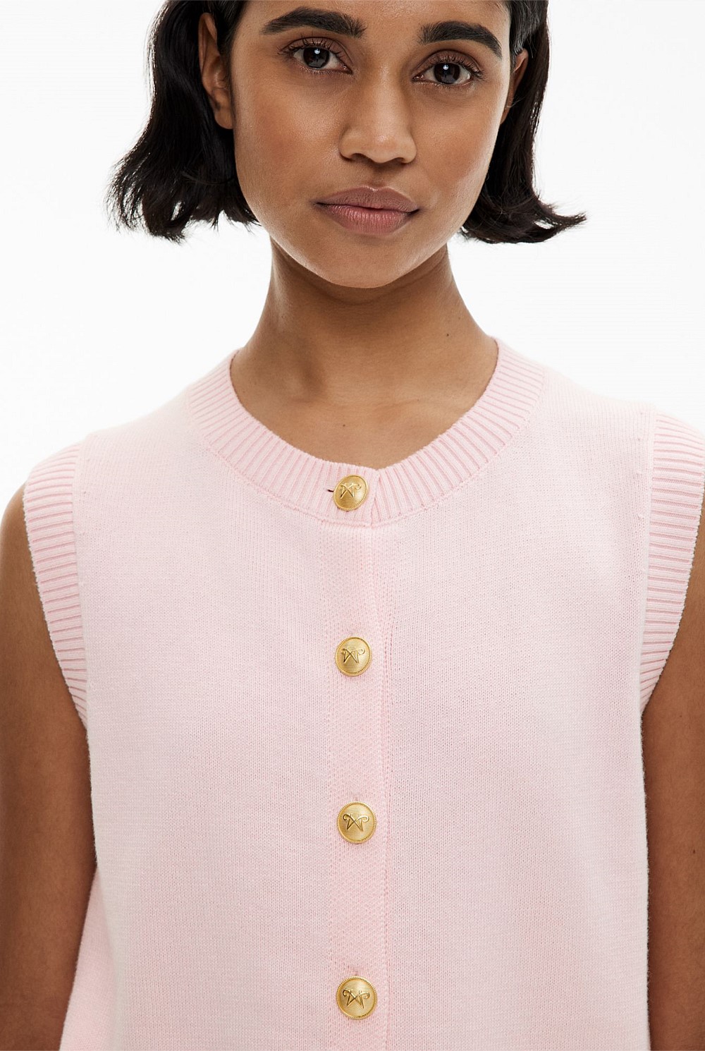 Knit Button Tank Top