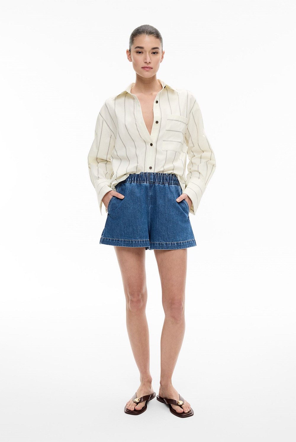 Denim Pull On Shorts