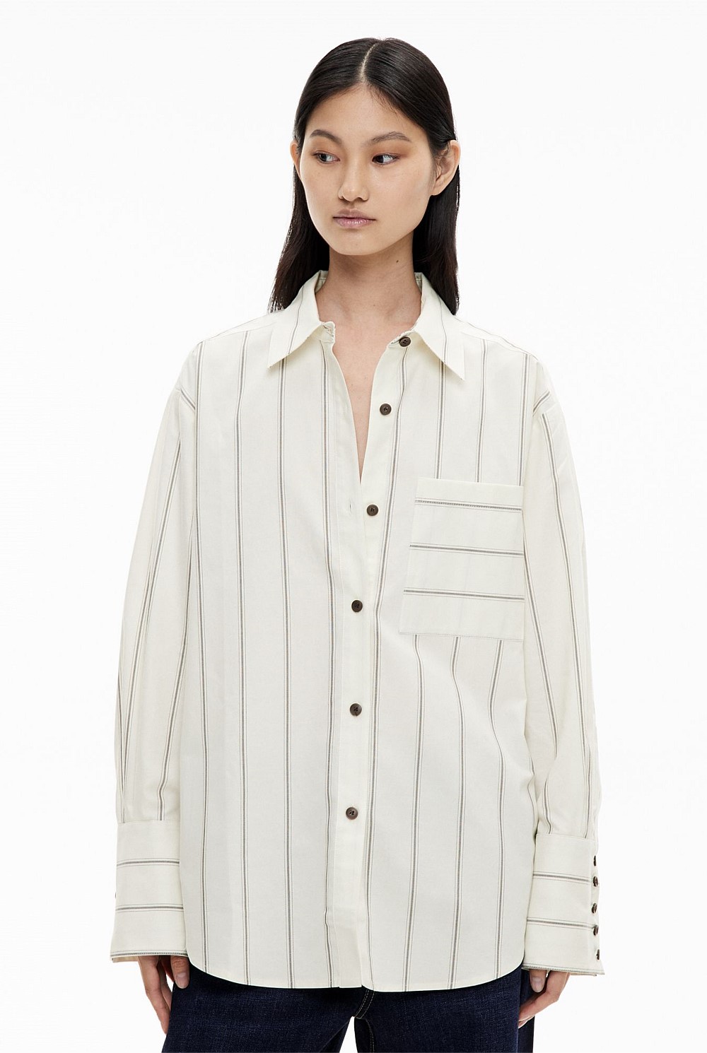 Stripe Cotton Oxford Shirt