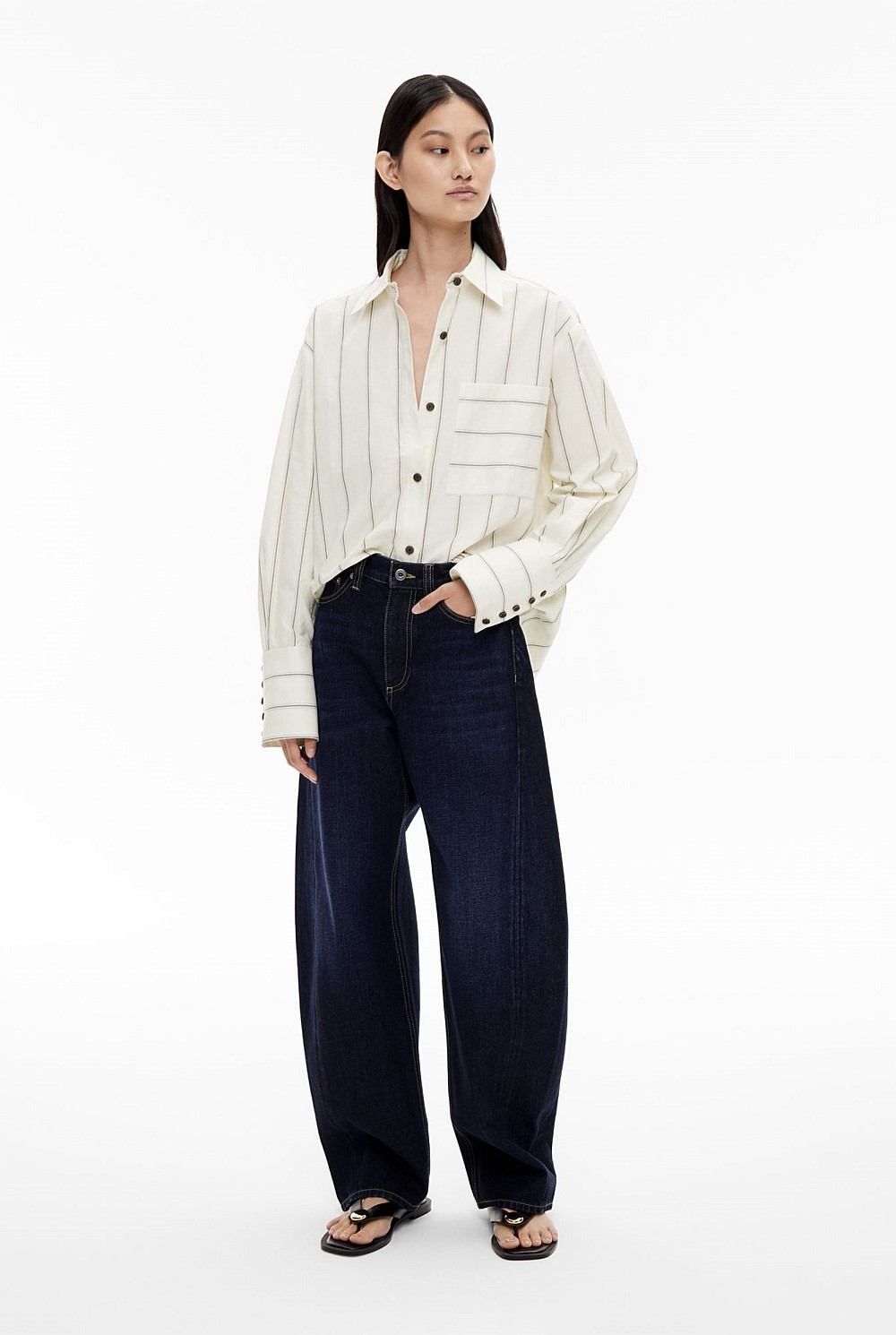 Stripe Cotton Oxford Shirt