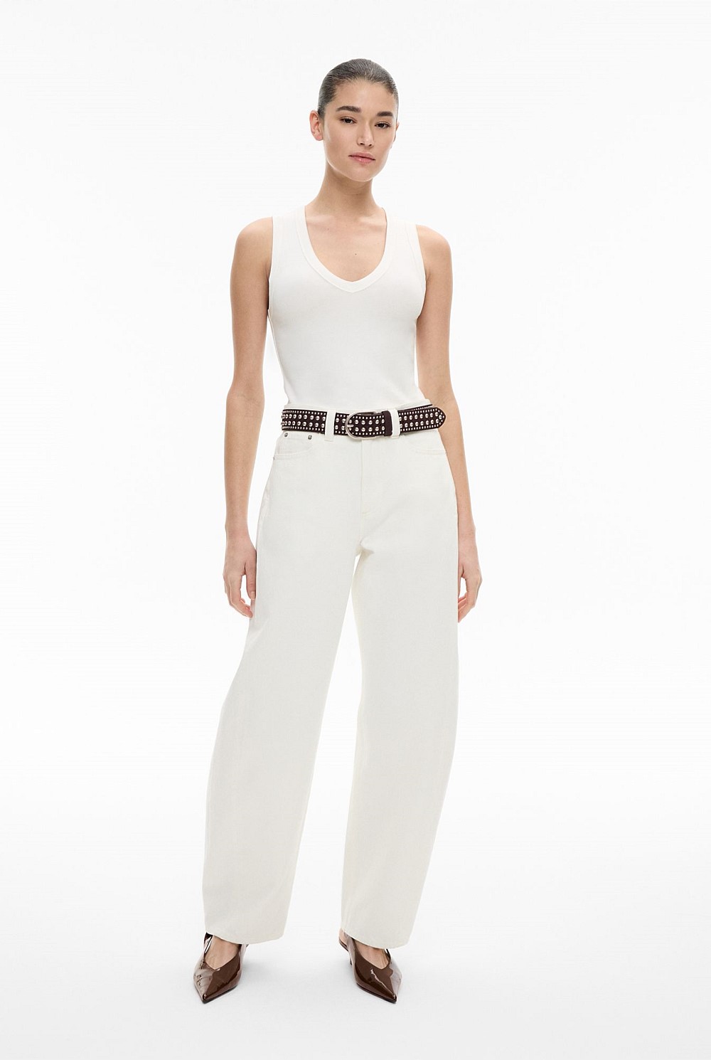 Fine Rib V Neck Tank