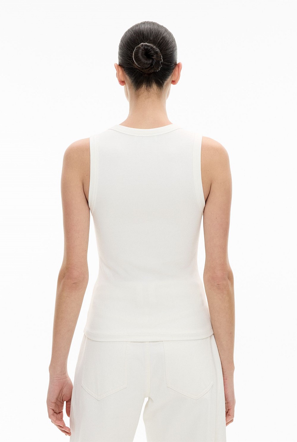 Fine Rib V Neck Tank