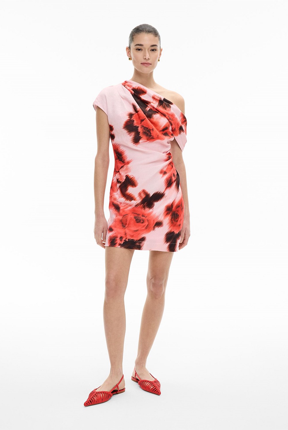 Draped Shoulder Dress