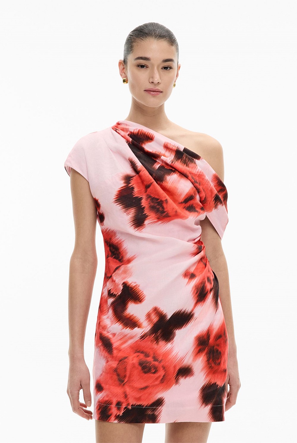 Draped Shoulder Dress