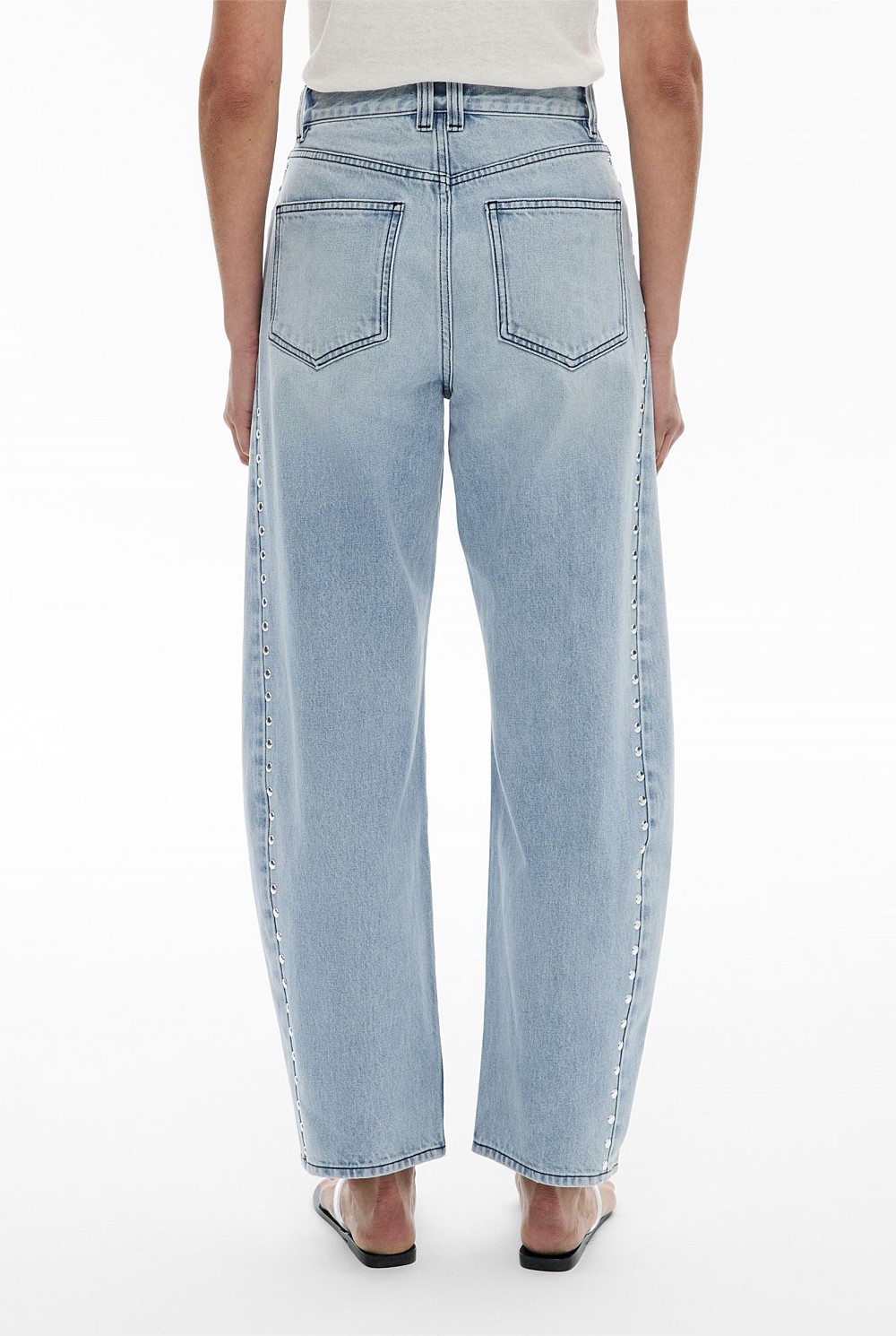 Stud Detail Barrel Jeans