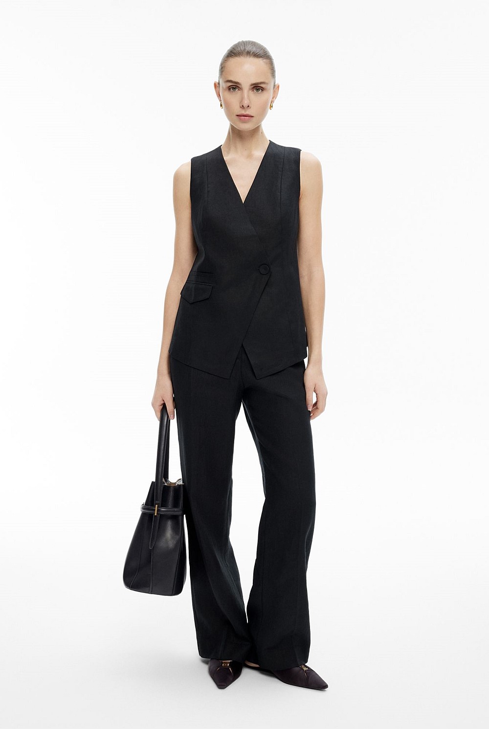 Slim Leg Stitch Pants