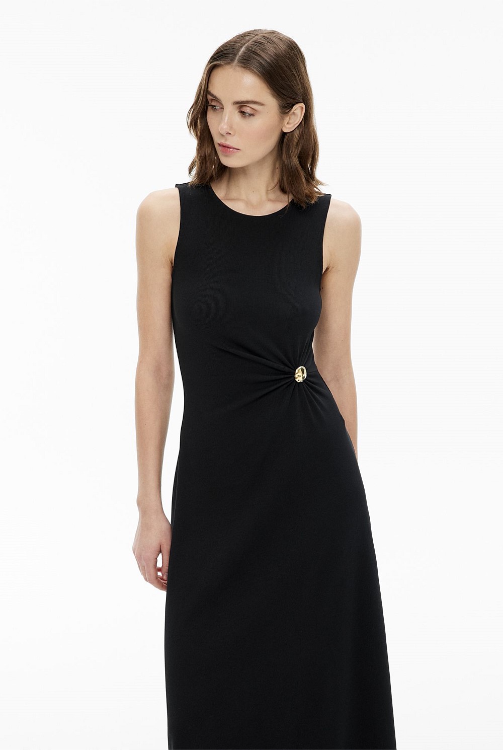 Trim Detail Rib Dress