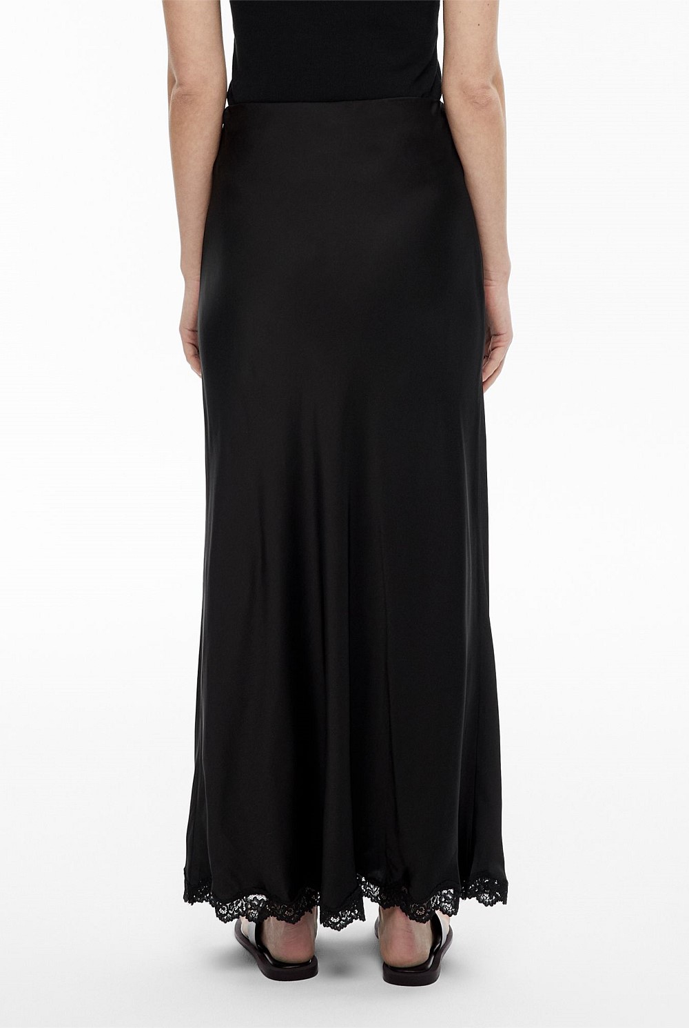 Lace Trim Maxi Skirt