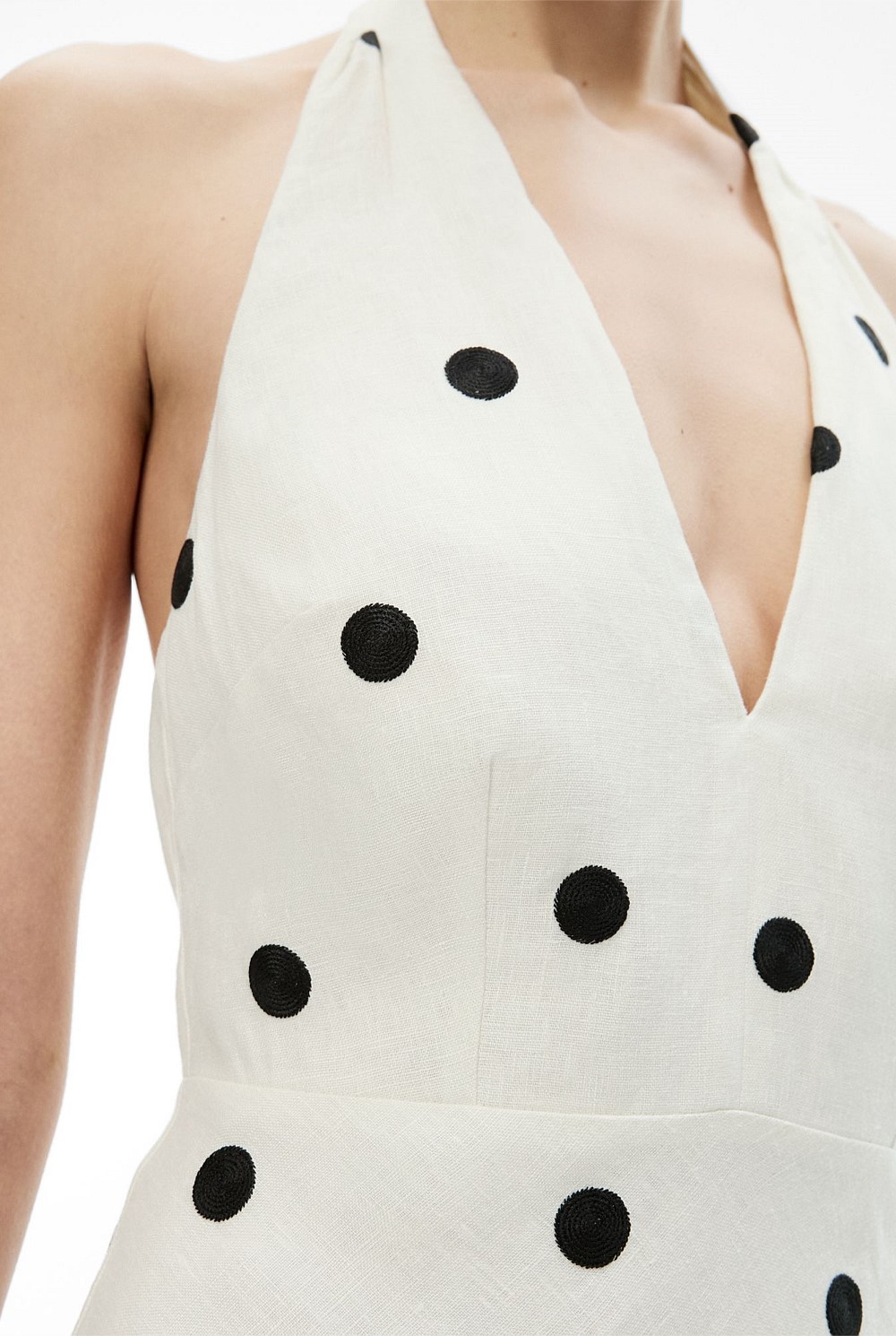 Spot Halter Maxi Dress