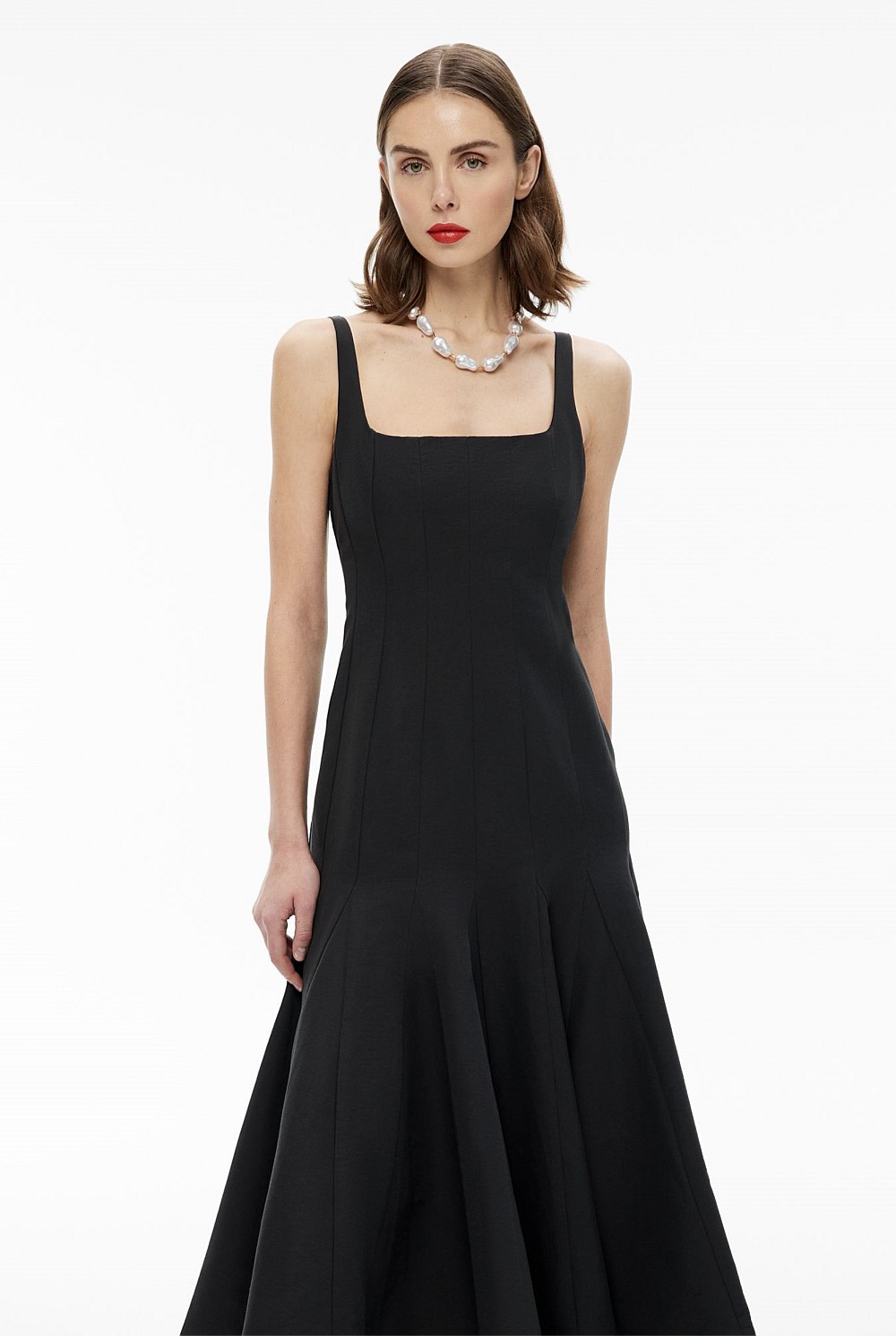 Square Neck Flared Dress