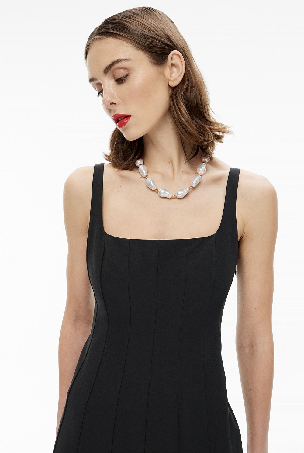 Square Neck Flared Dress