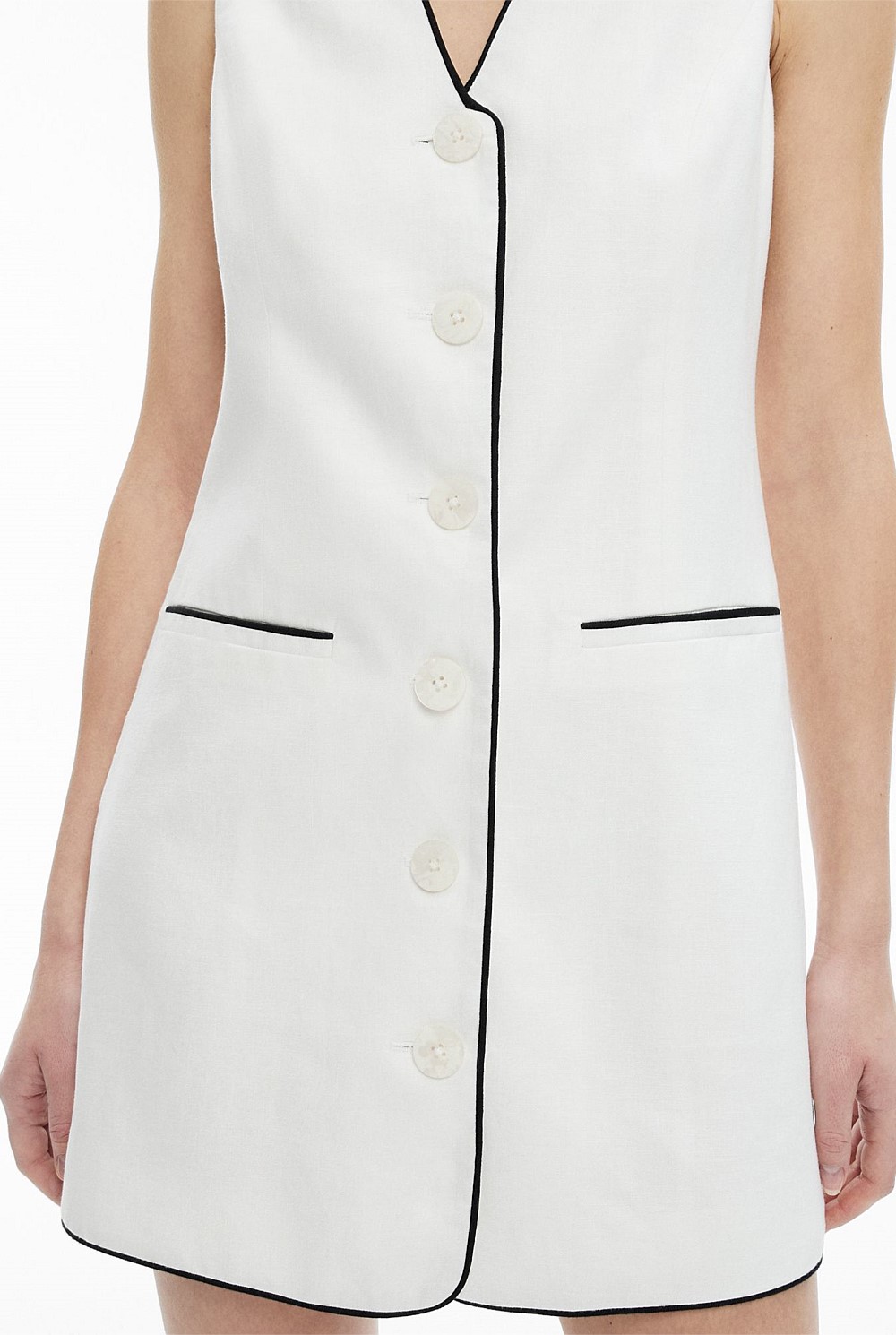 Contrast Piped Dress