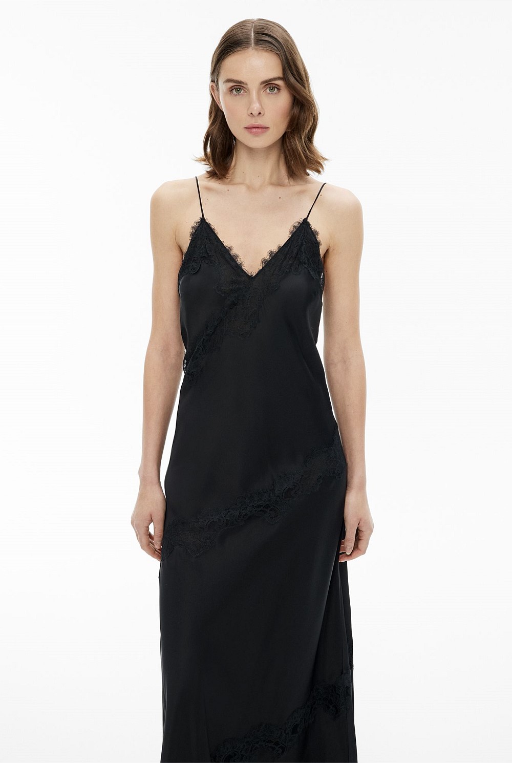 Lace Trim Maxi Dress