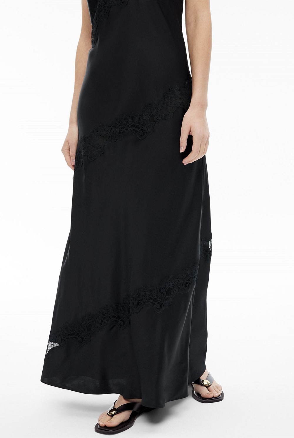 Lace Trim Maxi Dress