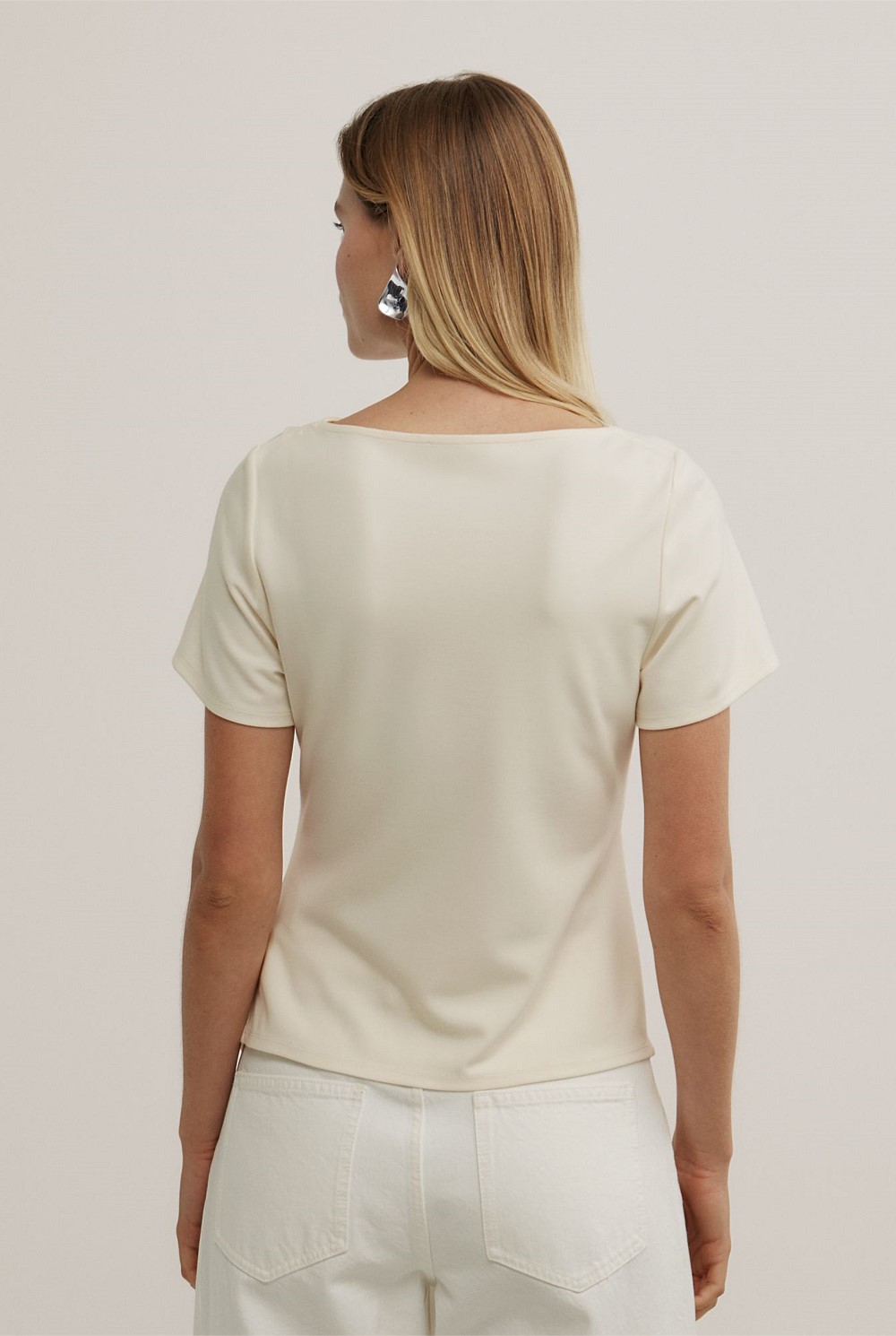 Tuck Wide Neck T-Shirt