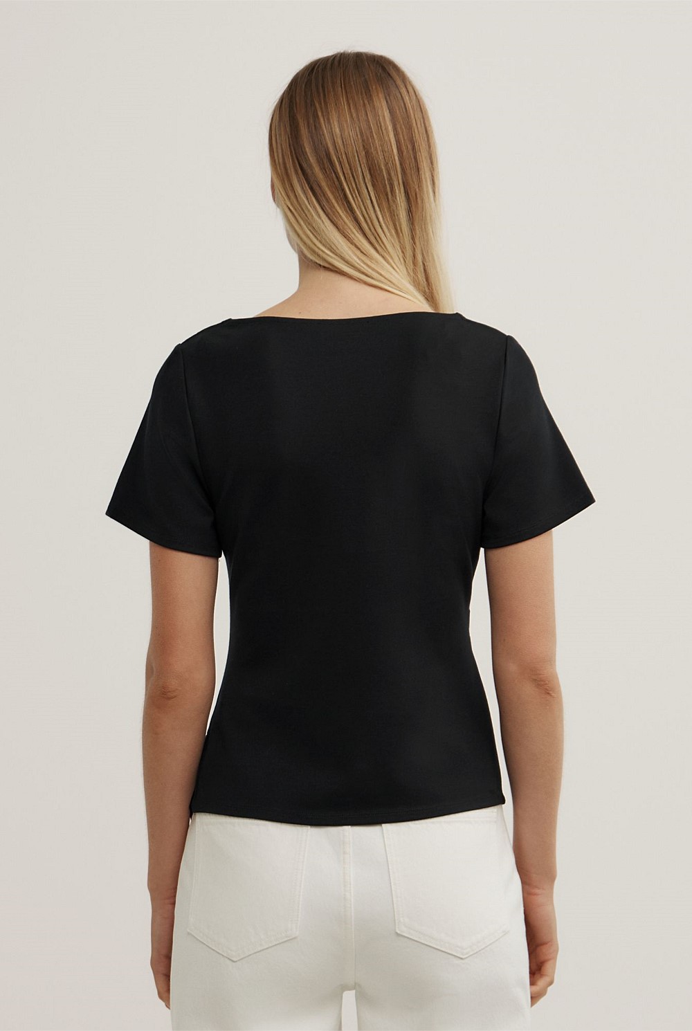 Tuck Wide Neck T-Shirt