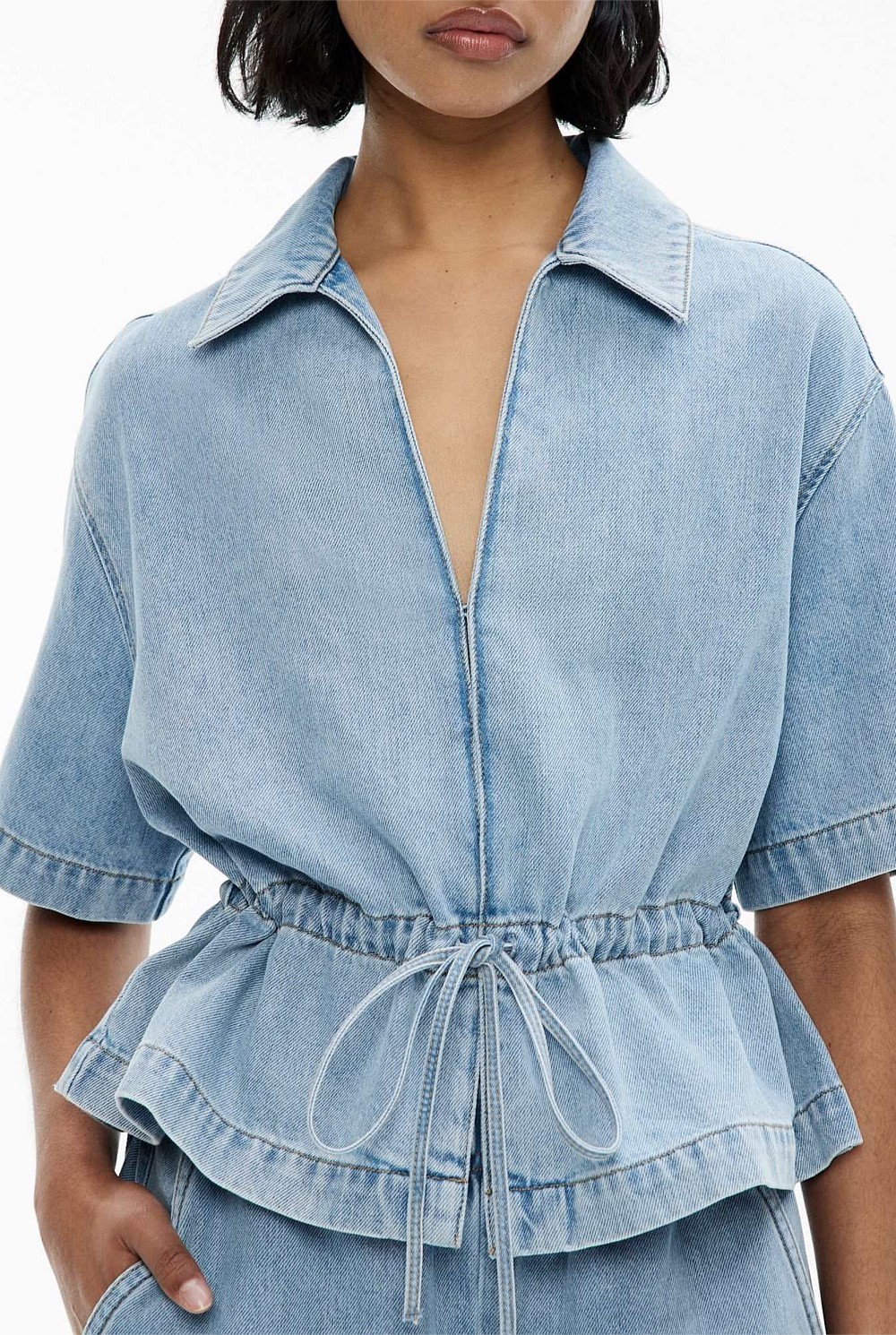 Bow Denim Shirt