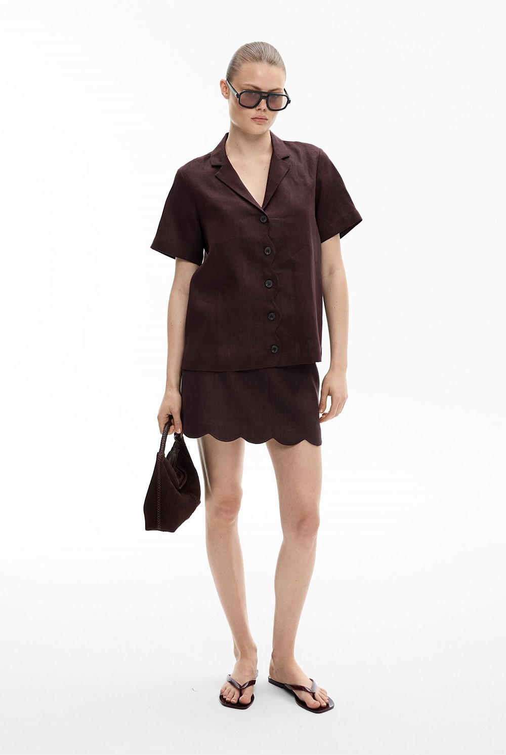 Scalloped Linen Shirt