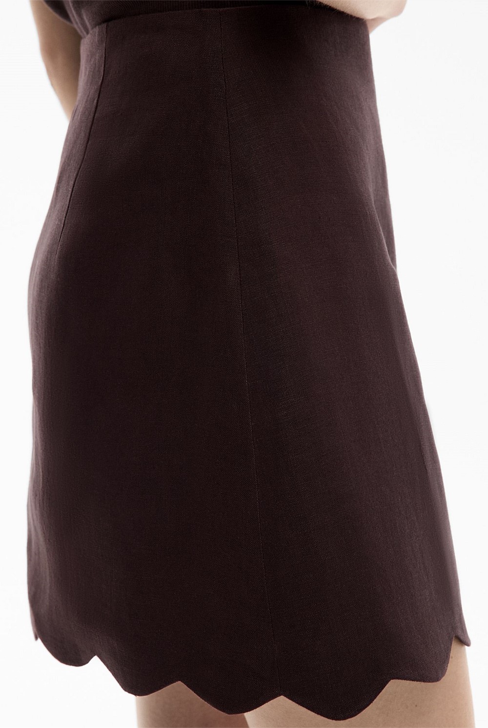 Scalloped Linen Skirt