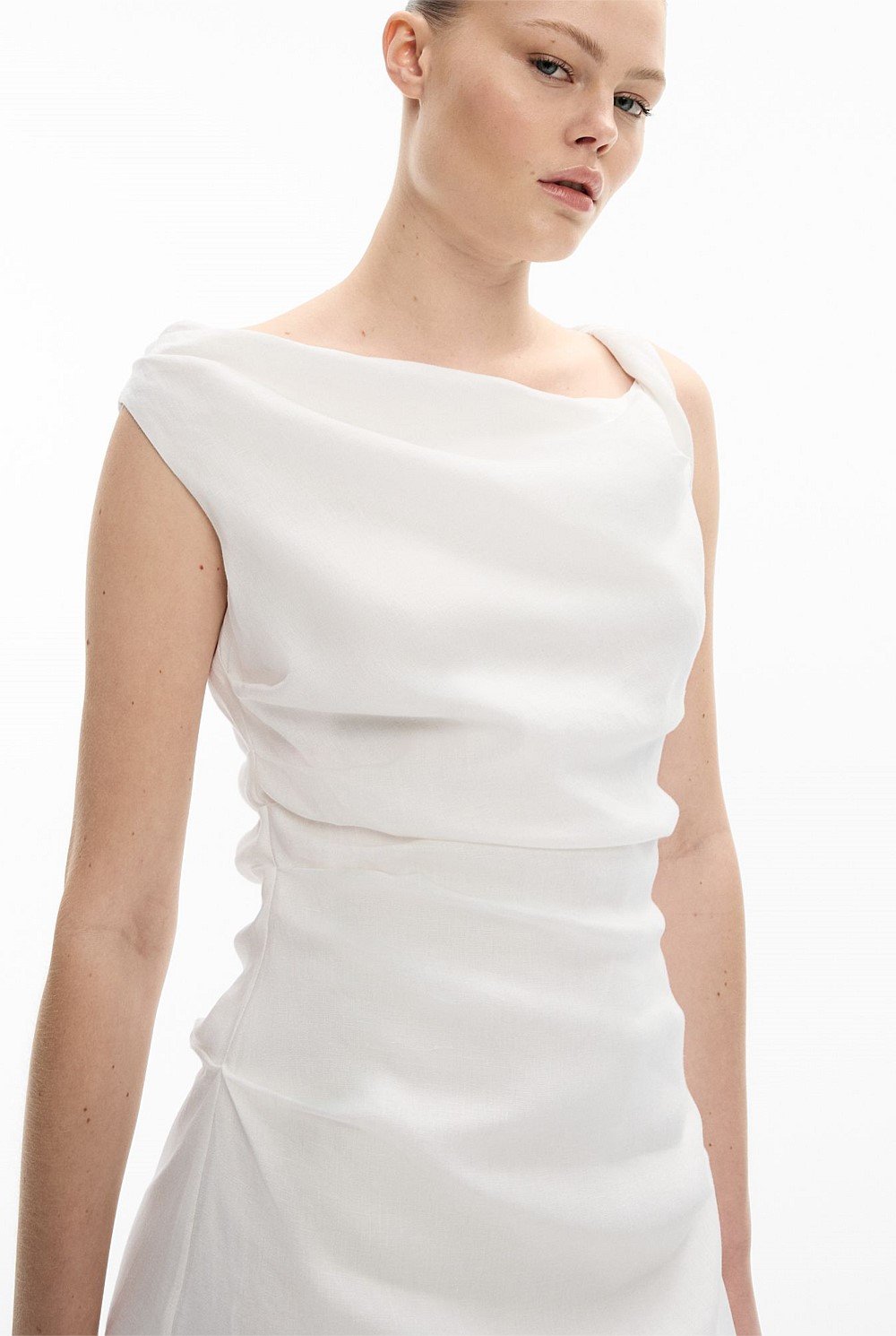 Twist Asymmetric Mini Dress