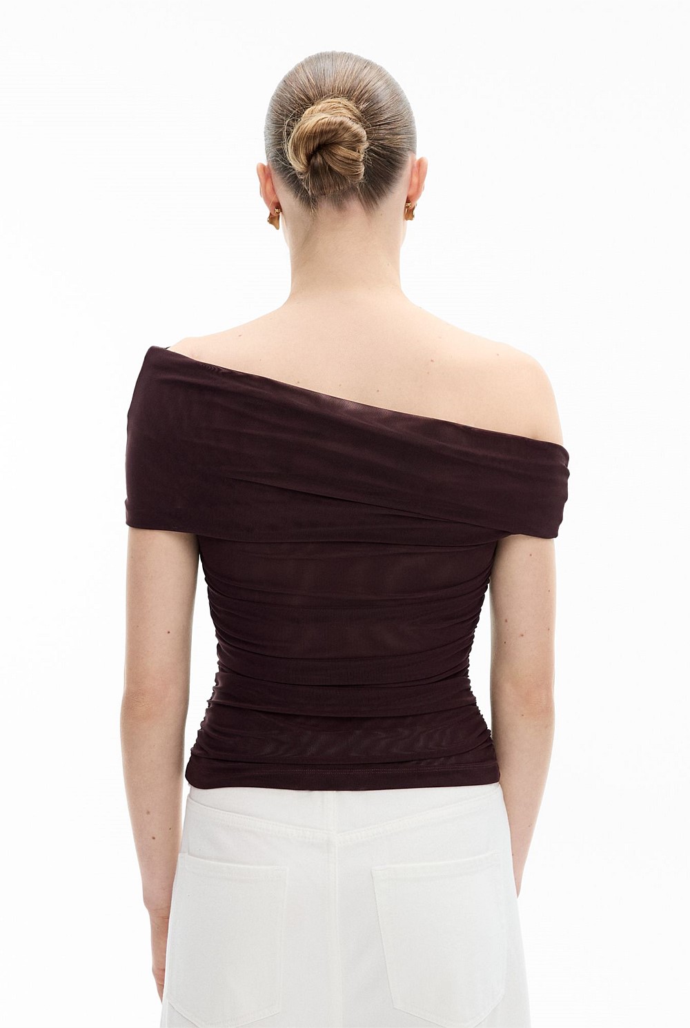 Off Shoulder Mesh Top