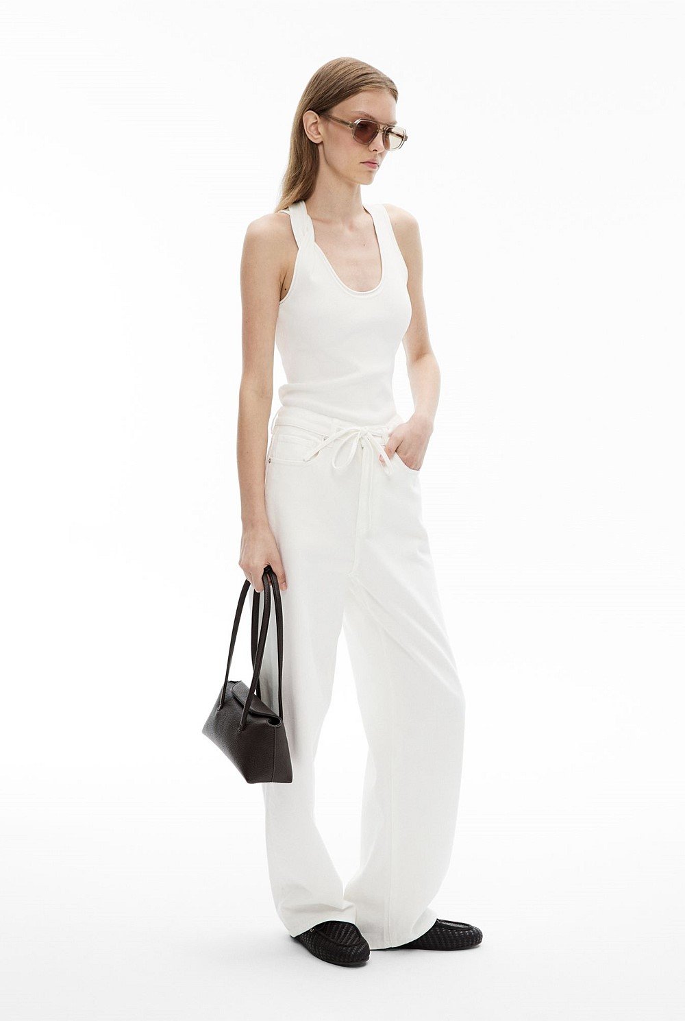 Twist Shoulder Knit Tank Top