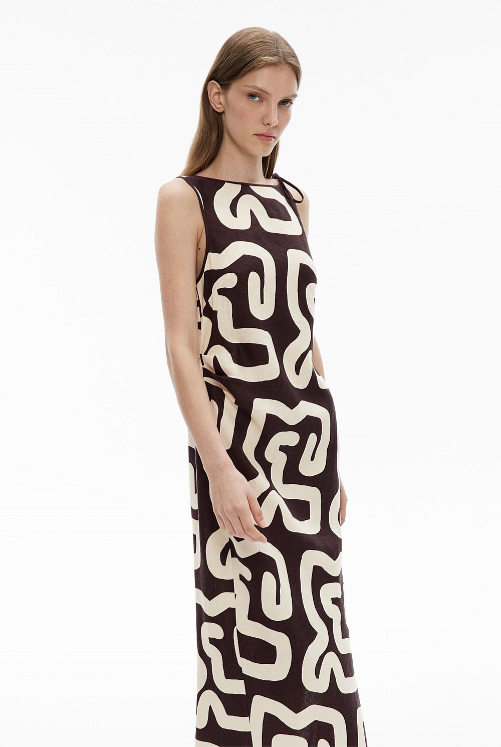 Tie Shoulder Midi Dress