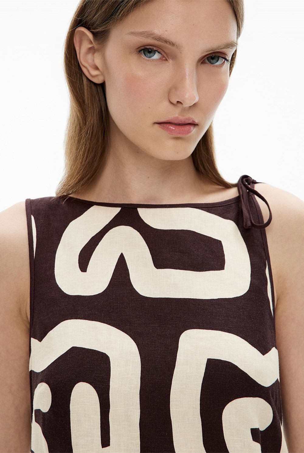 Tie Shoulder Midi Dress