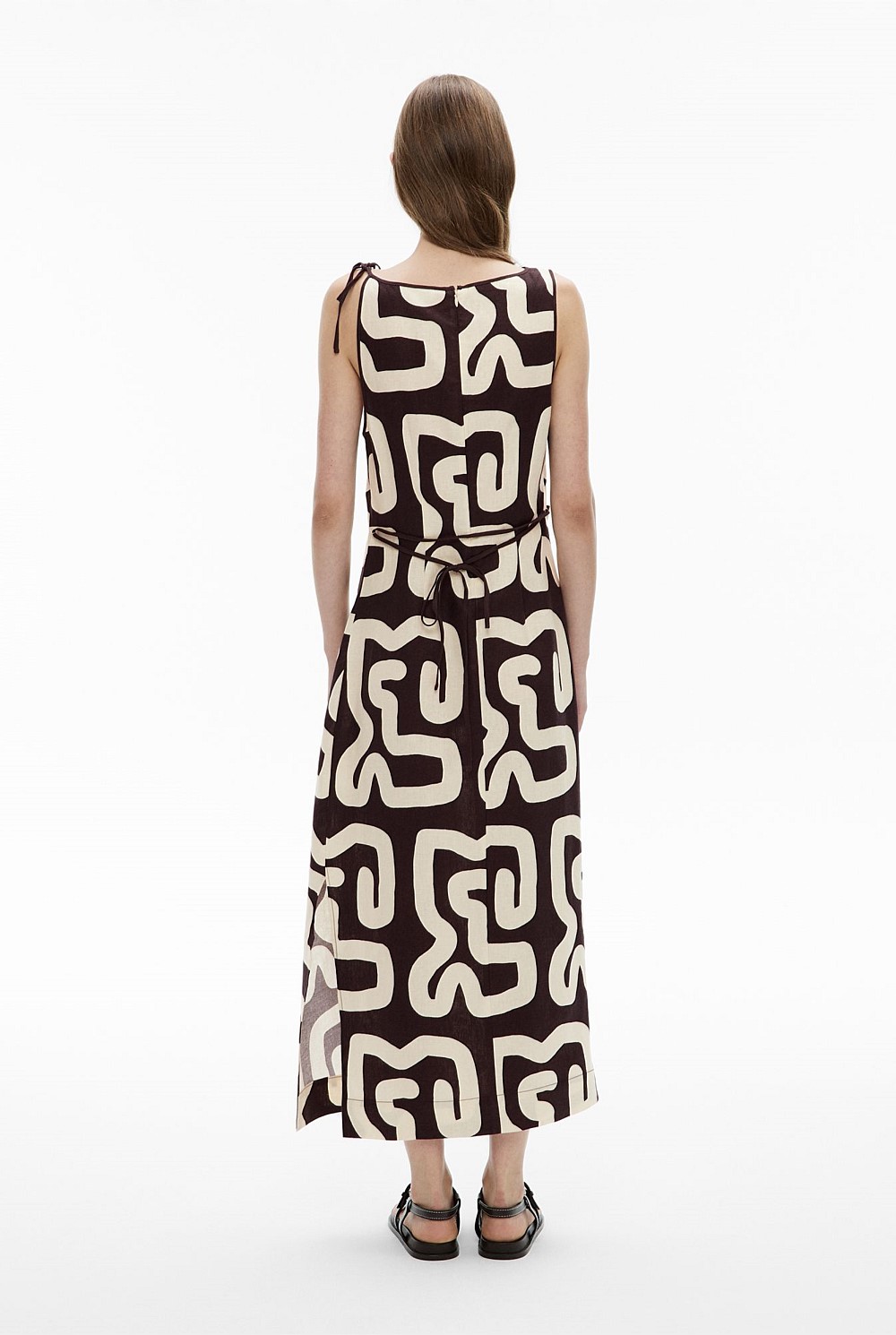 Tie Shoulder Midi Dress