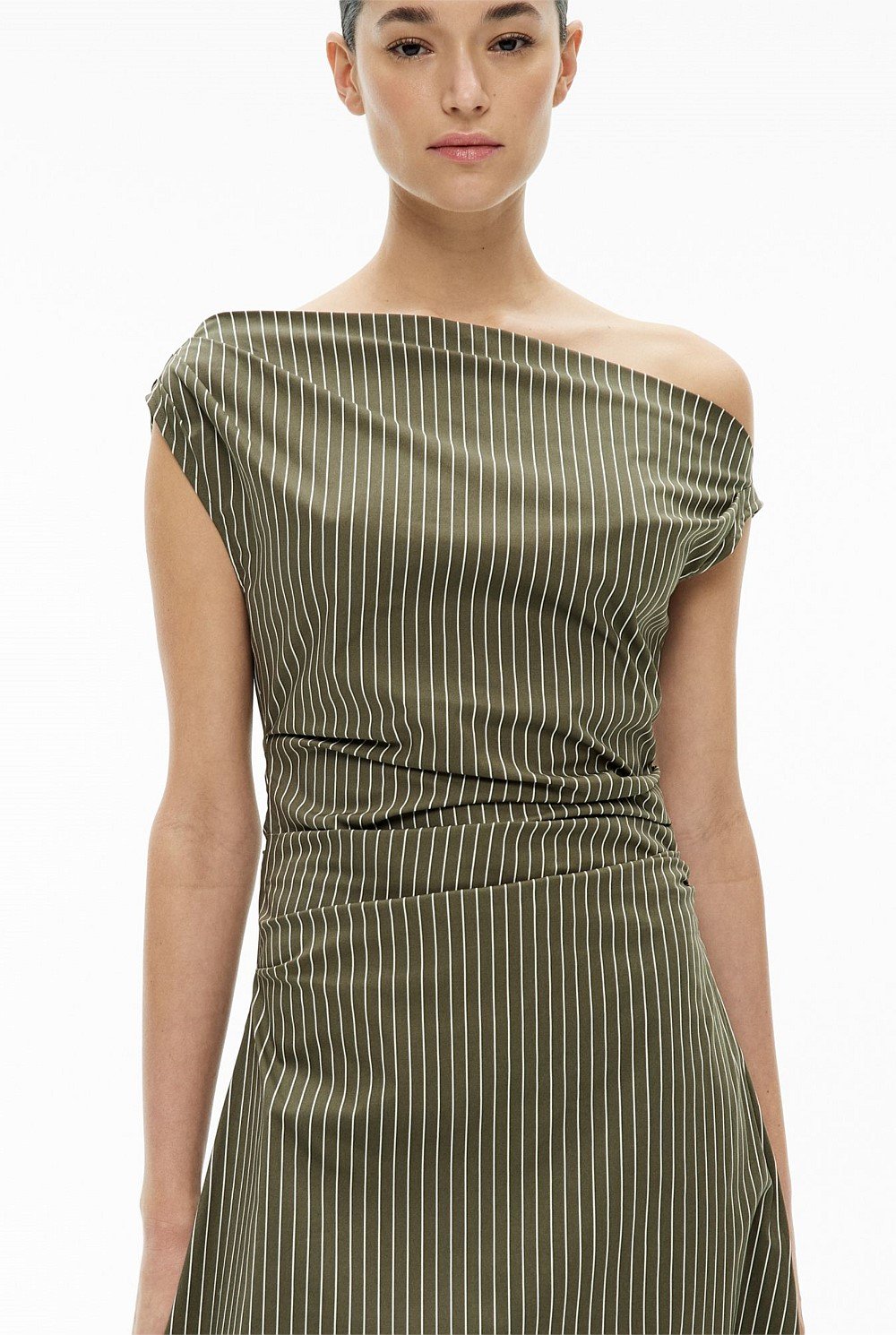 Asymmetric Shoulder Dress