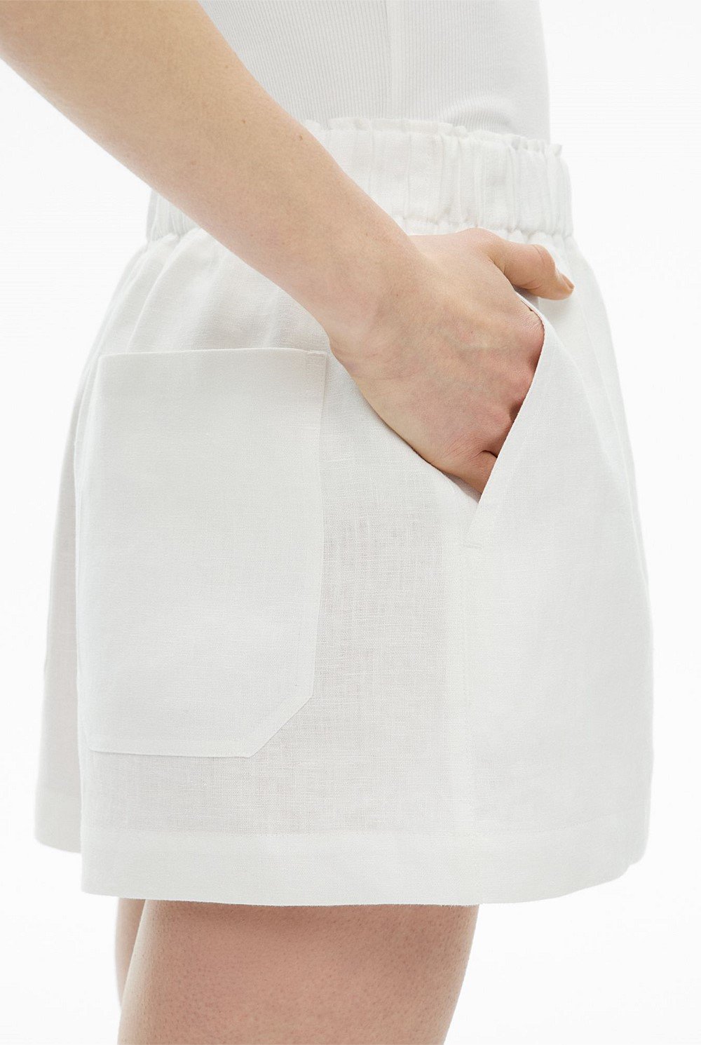 Pull On Linen Shorts