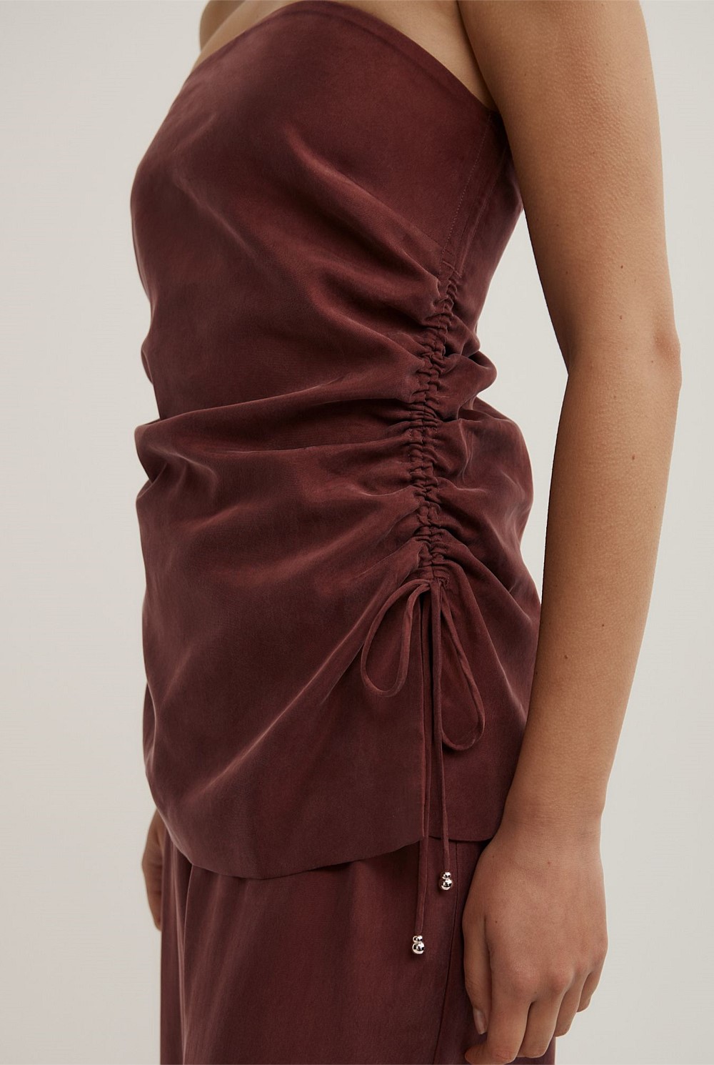Cupro Strapless Top