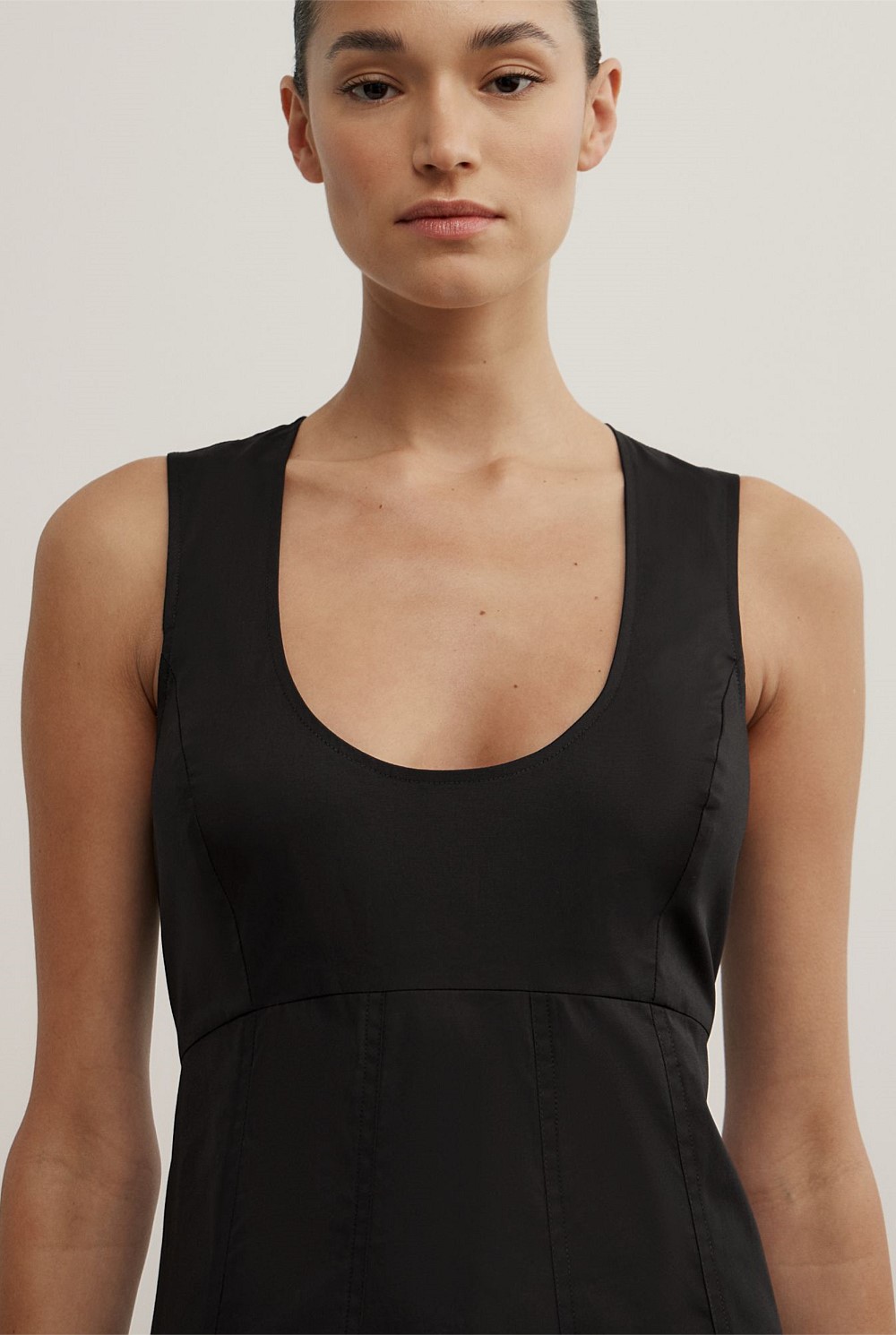 Scoop Neck Midi Dress