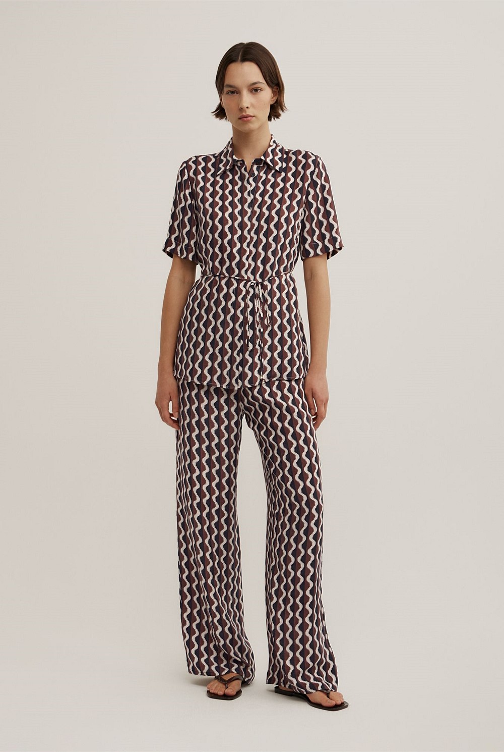Cupro Tie Waist Shirt