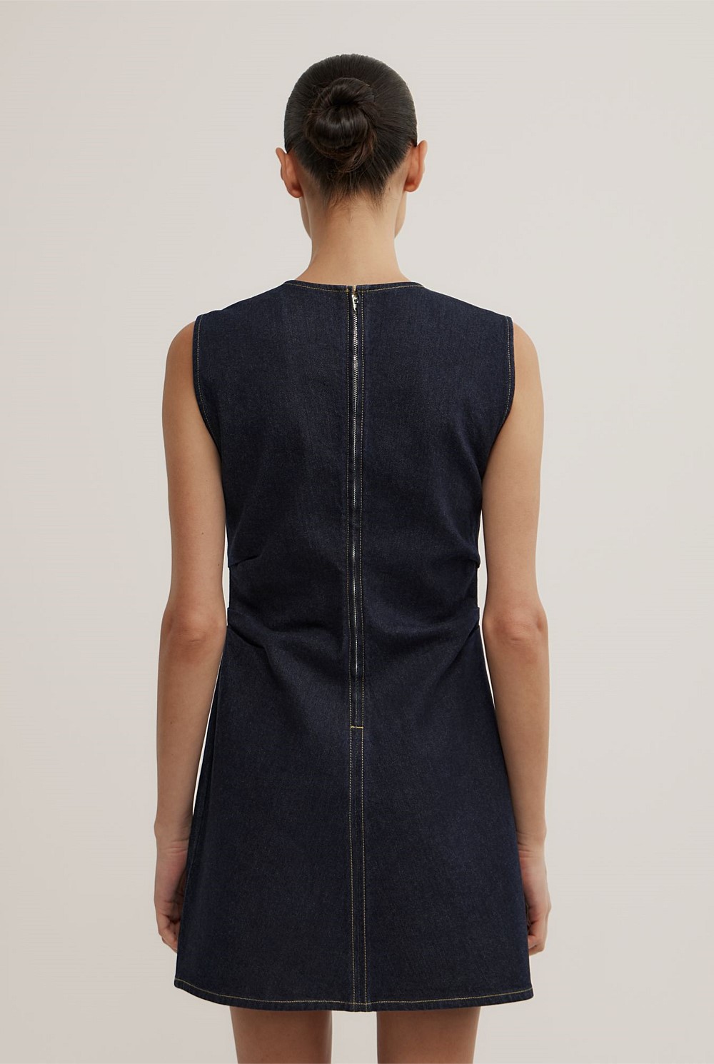 Tuck Detail Denim Dress