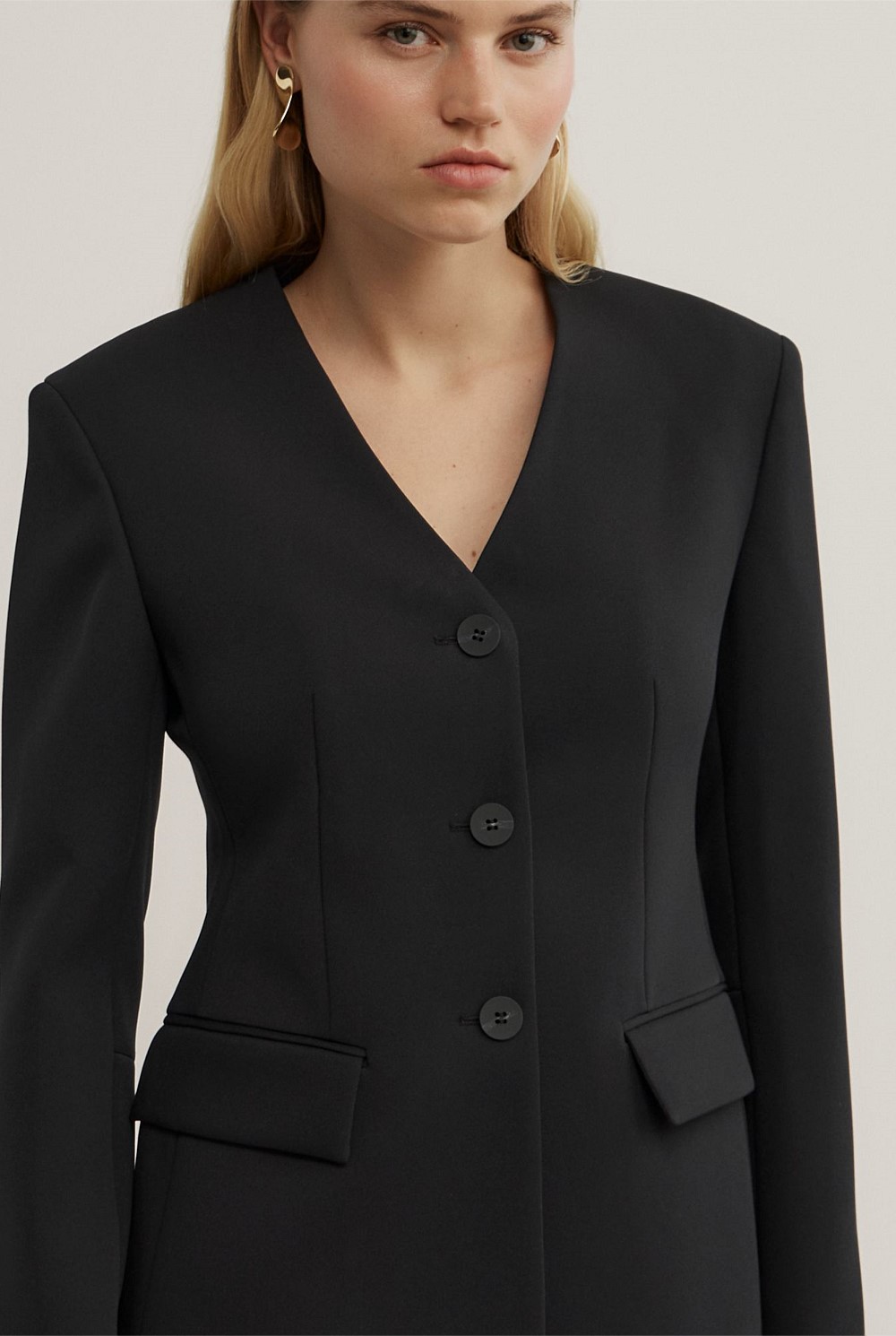 Collarless Blazer