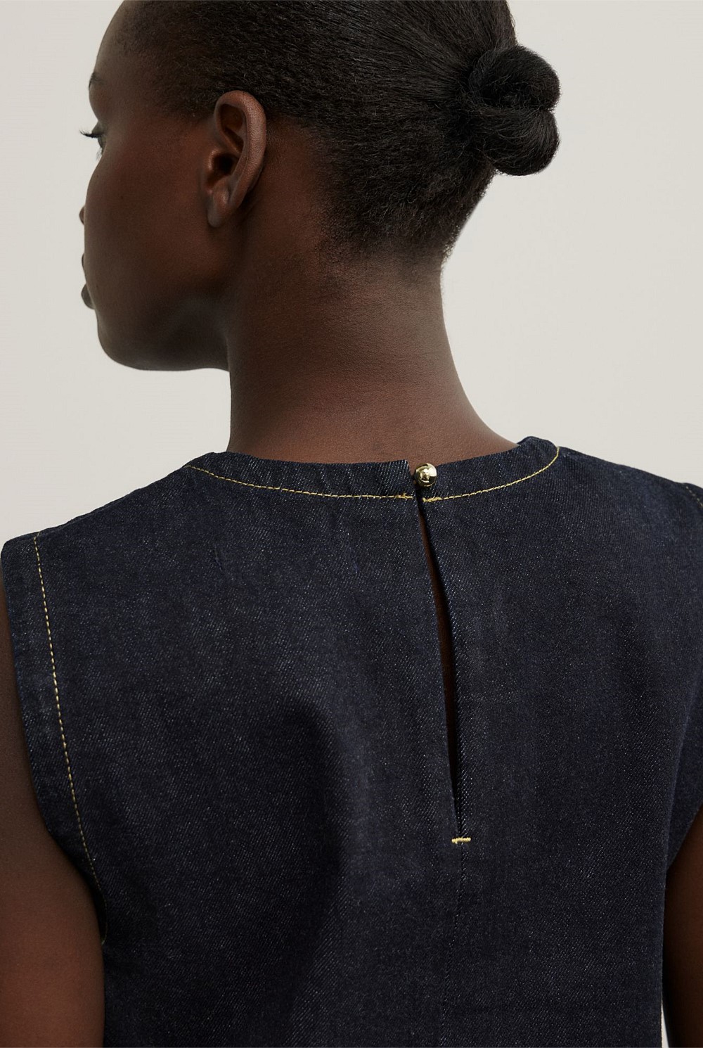 Denim Scarf Hem Top