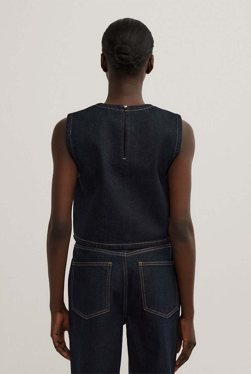 Denim Scarf Hem Top