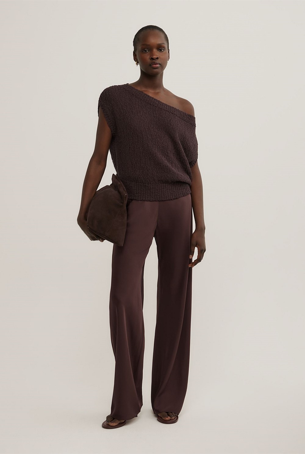 Textured Asymmetric Knit Tank Top
